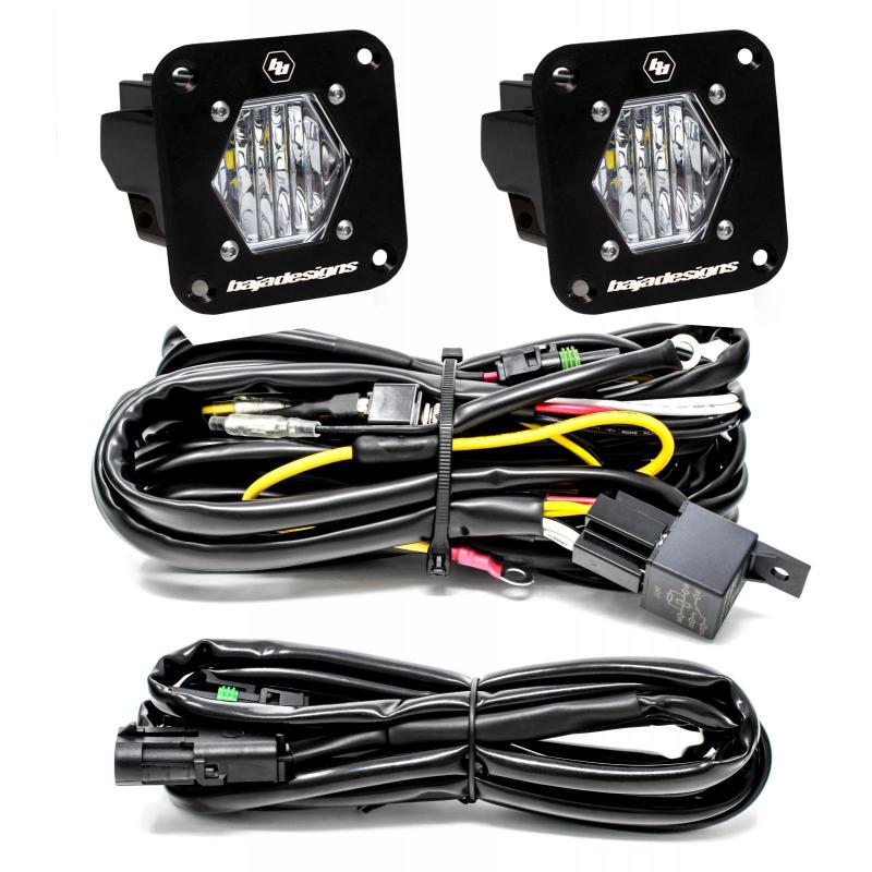 Baja Designs S1 Wide Cornering LED Light Backup Kit w/ Mounting Bracket Pair - Black Ops Auto Works
