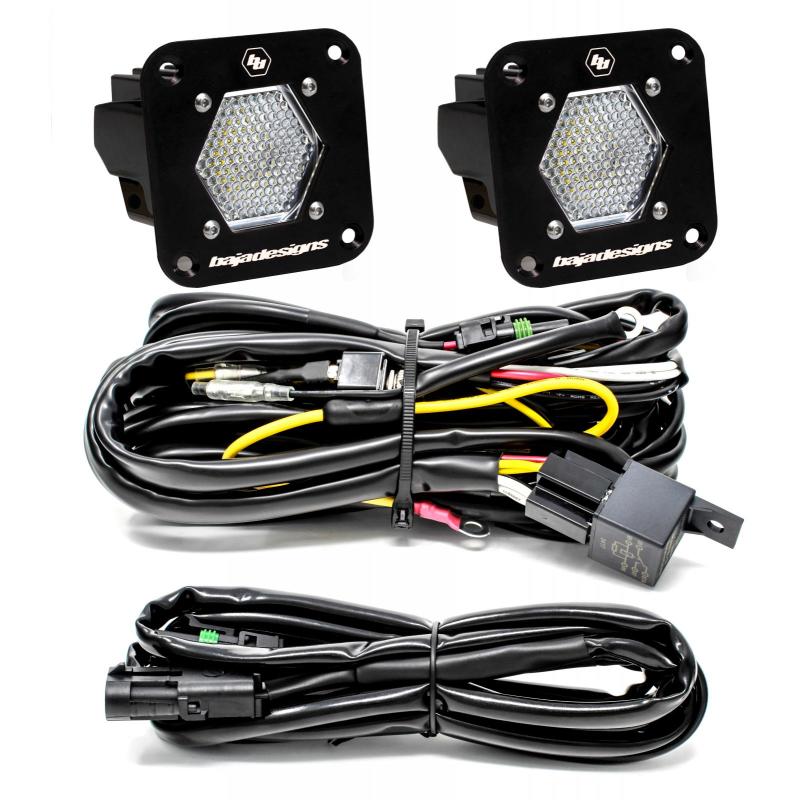 Baja Designs S1 Work/Scene LED Light Backup Kit w/ Mounting Bracket Pair - Black Ops Auto Works
