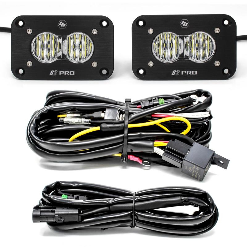 Baja Designs S2 Pro Wide Cornering Pair Flush Mount LED Light Pod Kit - Black Ops Auto Works