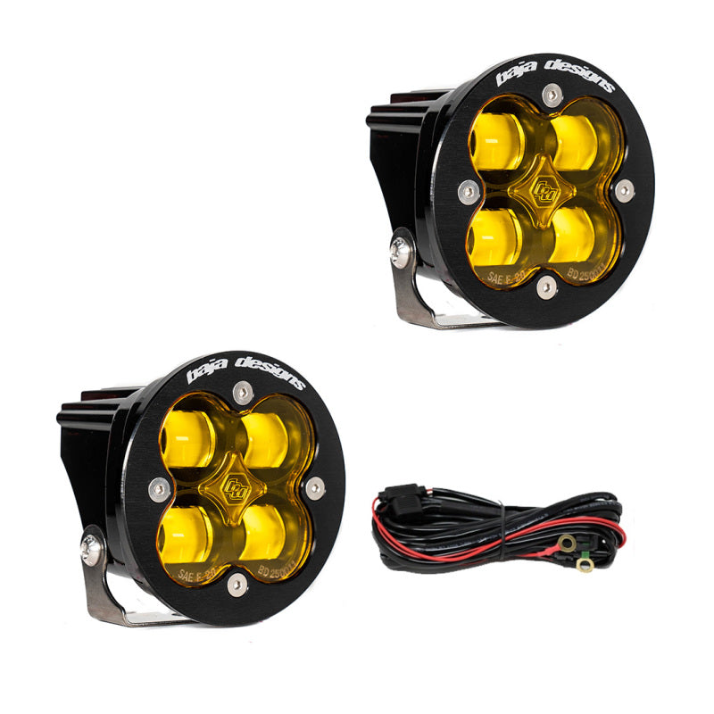 Baja Designs Squadron R SAE LED Spot Light - Amber - Pair - Black Ops Auto Works