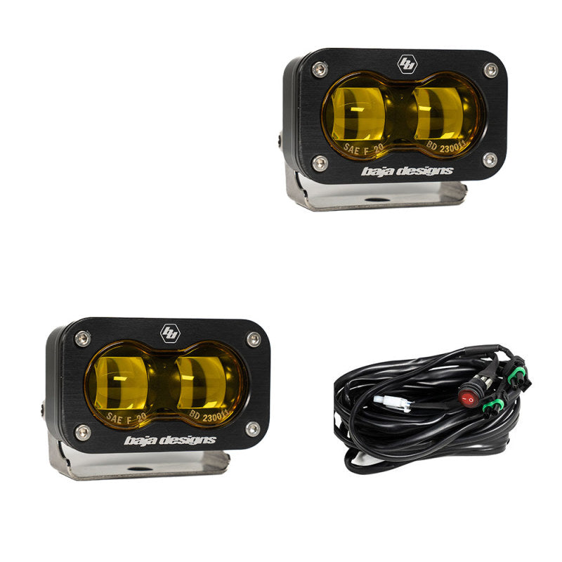 Baja Designs Universal S2 SAE Spot LED (Pair) - Amber-Light Bars & Cubes-Baja Designs-810031748136-