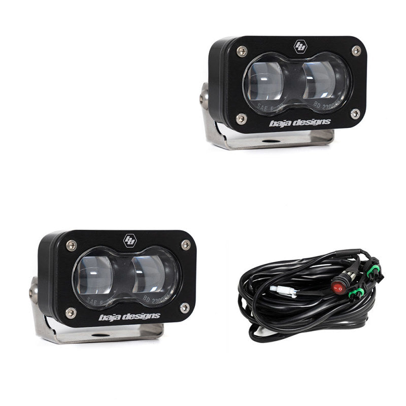 Baja Designs Universal S2 SAE Spot LED (Pair) - Clear-Light Bars & Cubes-Baja Designs-810031748129-