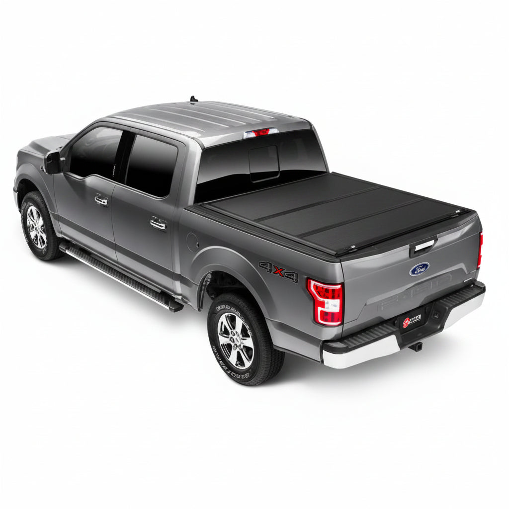 BAK 2021+ Ford F-150 Regular & Super Cab BAKFlip MX4 8ft Bed Cover - Matte Finish mounted on vehicle