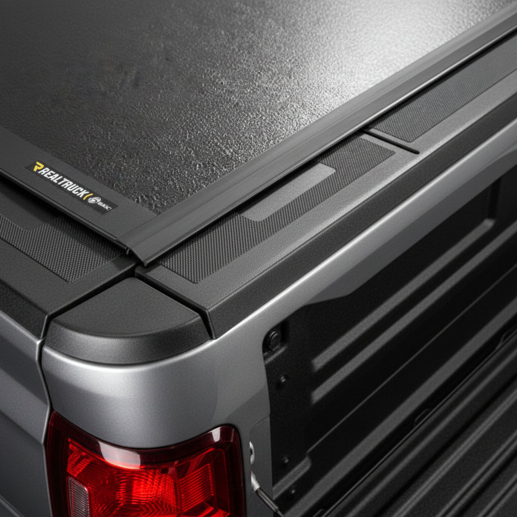 Close-up of the BAKFlip G2 cover edge and tailgate seal near the taillight