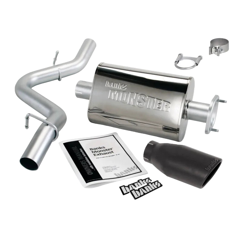 Banks Power 04-06 Jeep 4.0L Wrangler Monster Exhaust System - SS Single Exhaust w/ Black Tip Banks Power GBE51314-B