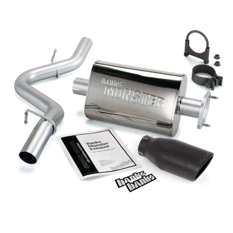 Banks Power 04-06 Jeep 4.0L Wrangler Unlimited Monster Exhaust Sys - SS Single Exhaust w/ Black Tip - Black Ops Auto Works