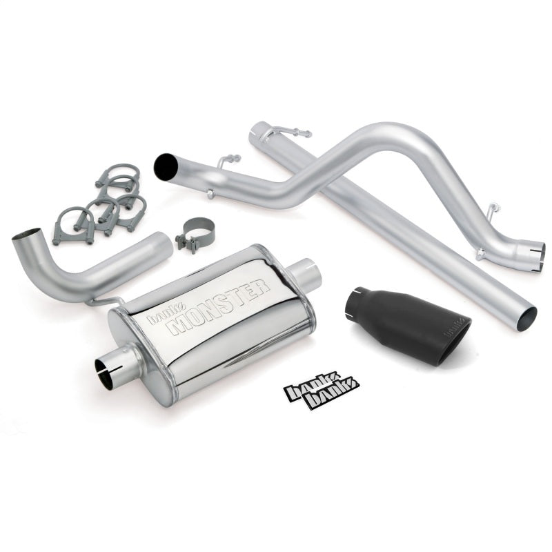 Banks Power 07-11 Jeep 3.8L Wrangler - 2dr Monster Exhaust System - SS Single Exhaust w/ Black Tip - Black Ops Auto Works