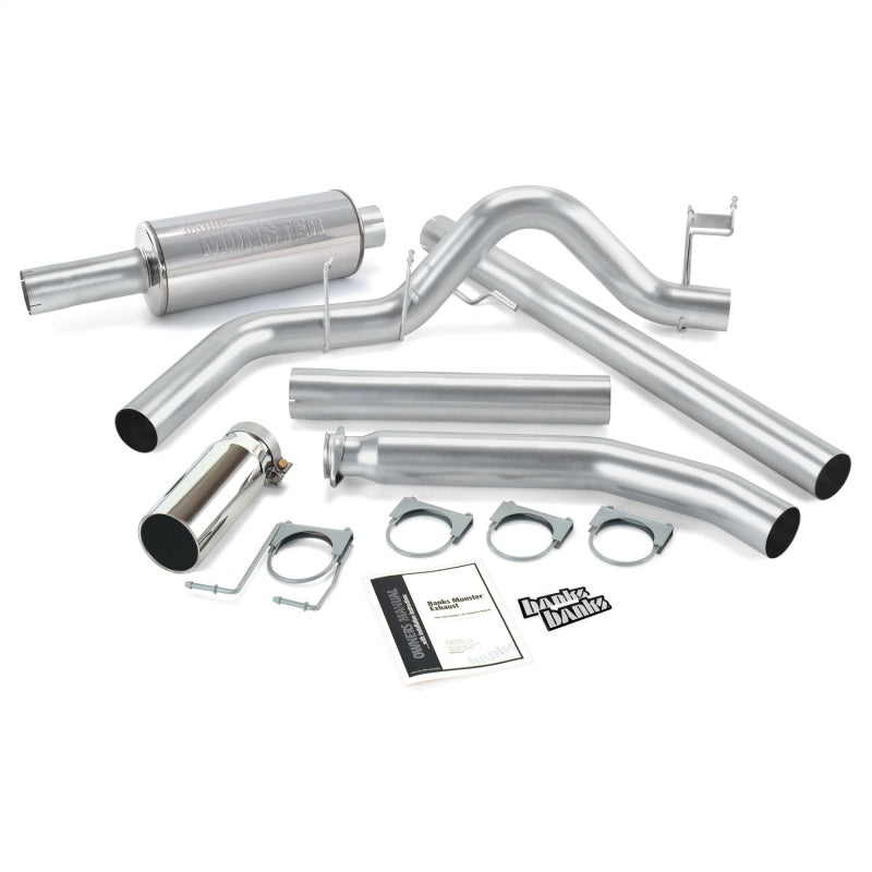 Banks Power 98-02 Dodge 5.9L Ext Cab Monster Exhaust System - SS Single Exhaust w/ Chrome Tip - Black Ops Auto Works