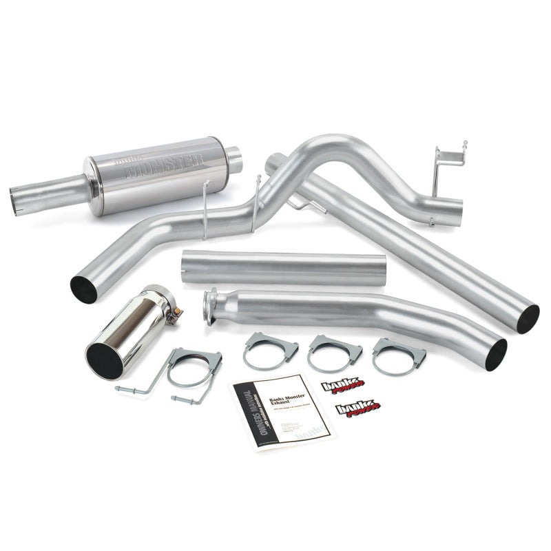 Banks Power 98-02 Dodge 5.9L Ext Cab Monster Exhaust System - SS Single Exhaust w/ Chrome Tip - Black Ops Auto Works