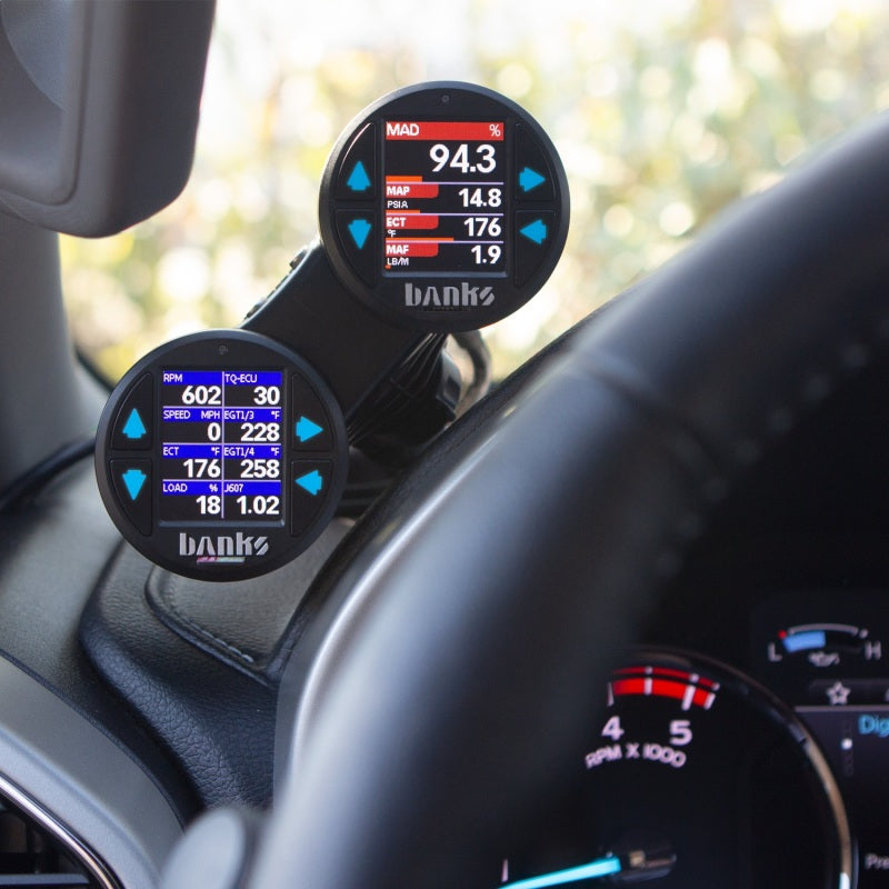 Banks Power Dual Gauge Pod Suction Mount For iDash 1.8 And 52mm Gauges - Banks Power 63344