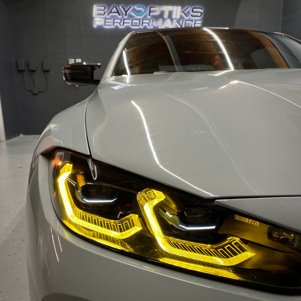BMW M3 M4 4 Series 2021+ CSL Yellow Headlight DRL Module Upgrade - BayOptiks DRL-G8X