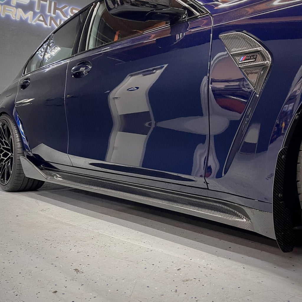 2021-Present BMW M3 M4 Carbon Fiber M Performance Style Side Skirts - BayOptiks G80-M3