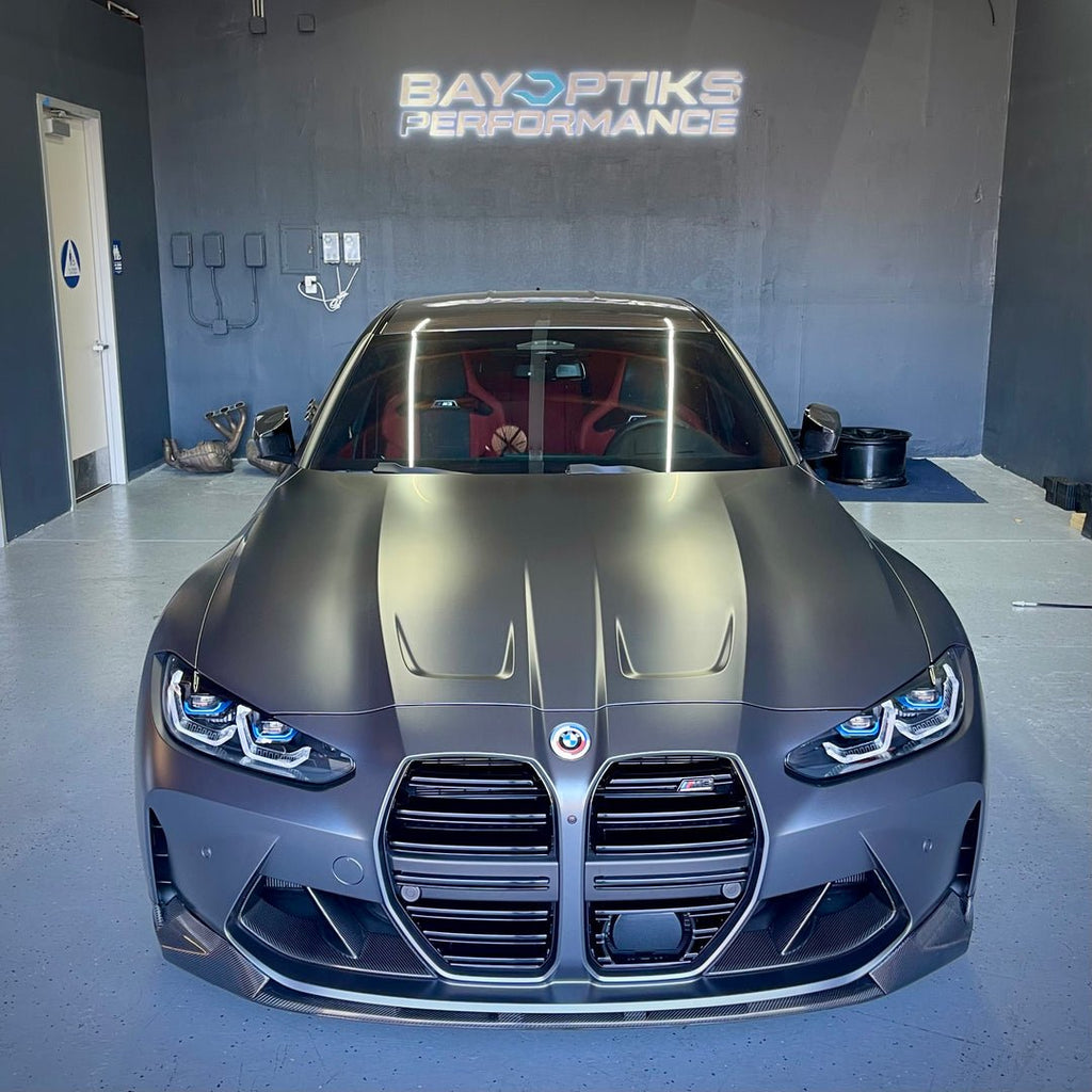 2021+ BMW M3 M4 M Performance Style Carbon Fiber Front Splitter Lip - BayOptiks G8X-MSplitter