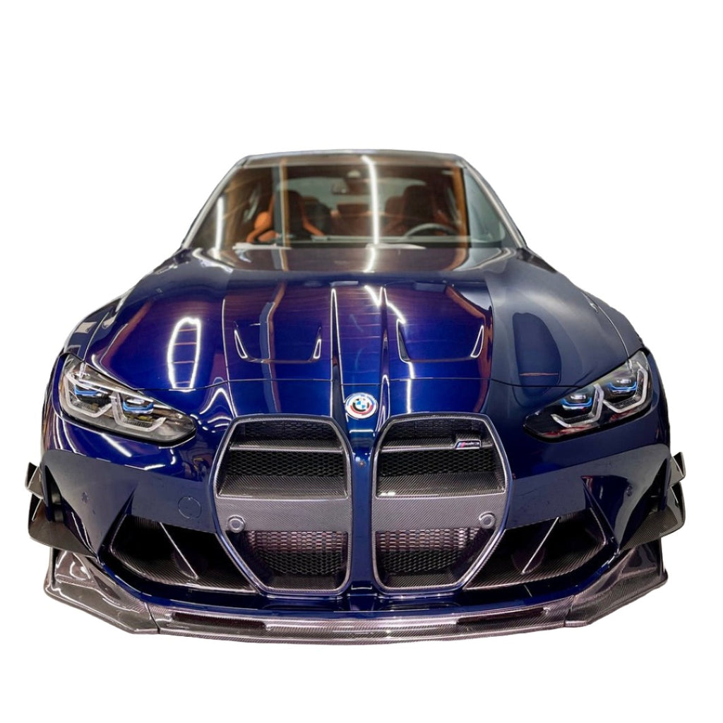 2021+ BMW M3 M4 VS Style Carbon Fiber Front Bumper Canards - BayOptiks G8X-VS-Canard