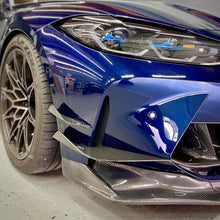 Load image into Gallery viewer, 2021+ BMW M3 M4 VS Style Carbon Fiber Front Bumper Canards - BayOptiks G8X-VS-Canard