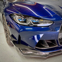 Load image into Gallery viewer, 2021+ BMW M3 M4 VS Style Carbon Fiber Front Bumper Canards - BayOptiks G8X-VS-Canard