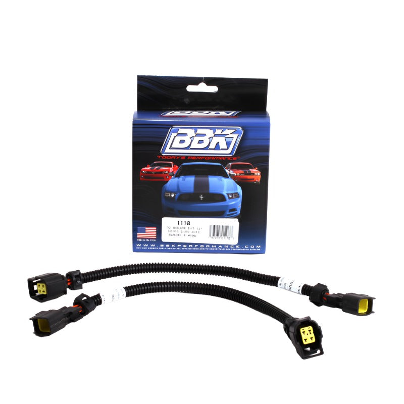 BBK 05-20 Dodge 4 Pin Square Style O2 Sensor Wire Harness Extensions 12 (pair) - Black Ops Auto Works