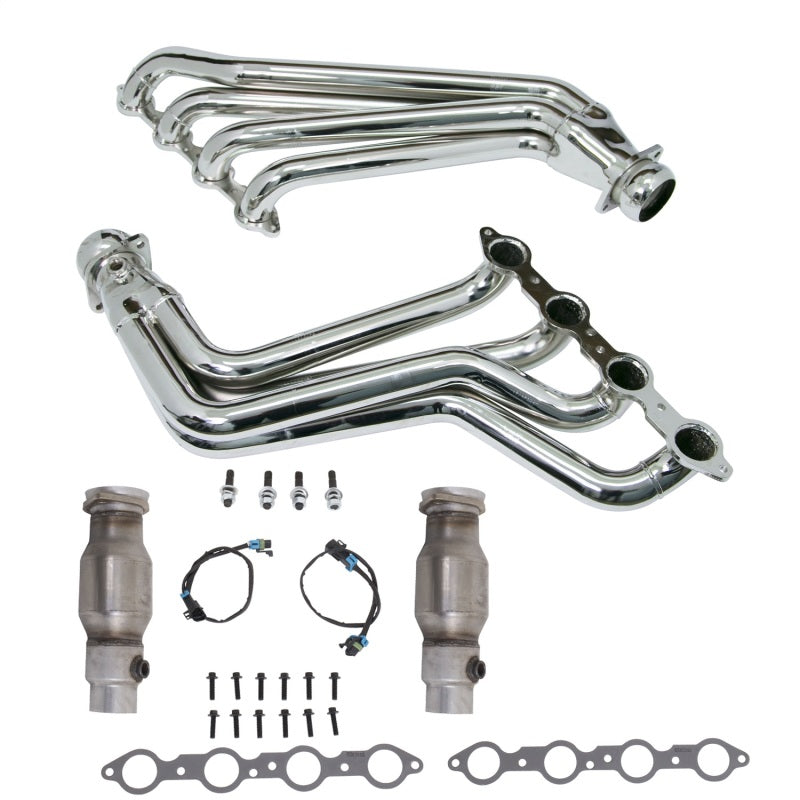 BBK 10-15 Camaro LS3 L99 Long Tube Exhaust Headers With Converters - 1-3/4 Chrome - Black Ops Auto Works