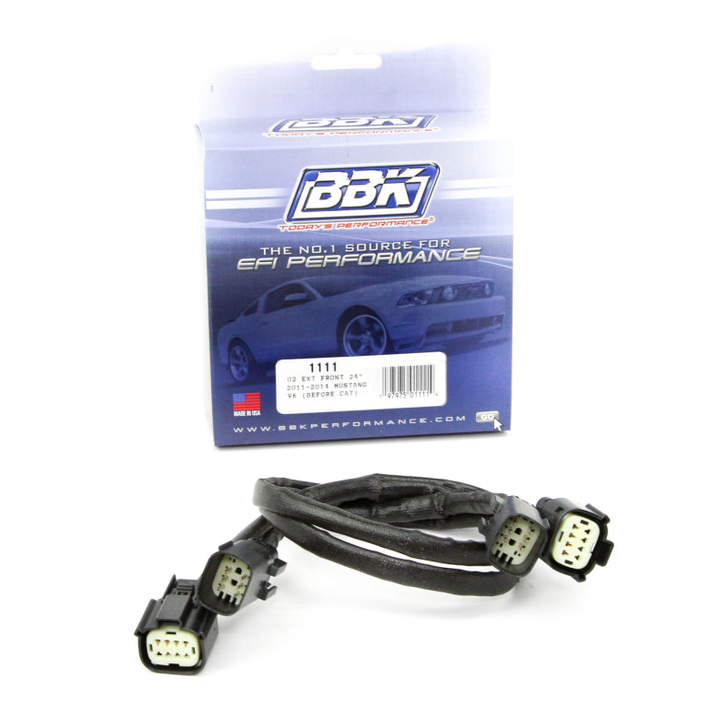 BBK 11-14 Mustang V6 Front O2 Sensor Wire Harness Extensions 24 (pair) - Black Ops Auto Works