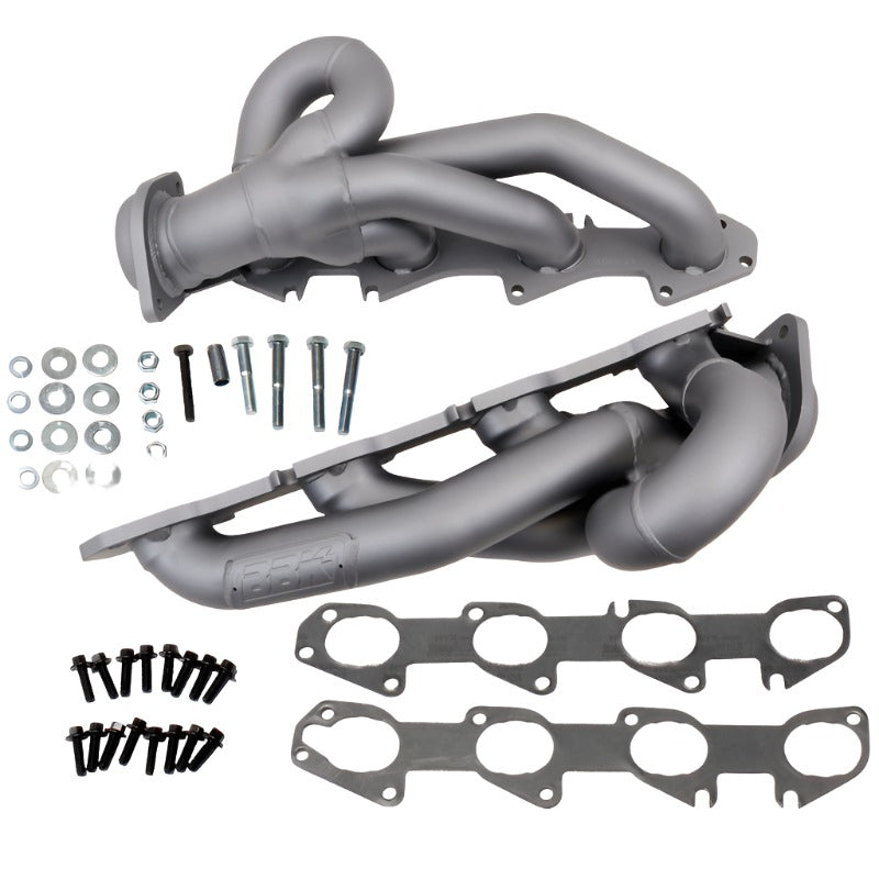 BBK 14-18 GM Truck 5.3/6.2 1 3/4in Shorty Tuned Length Headers - Titanium Ceramic - Black Ops Auto Works