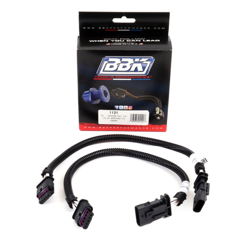 BBK 18-20 Ford Mustang GT O2 Sensor Wire Harness Extensions 16in (Pair) - Black Ops Auto Works