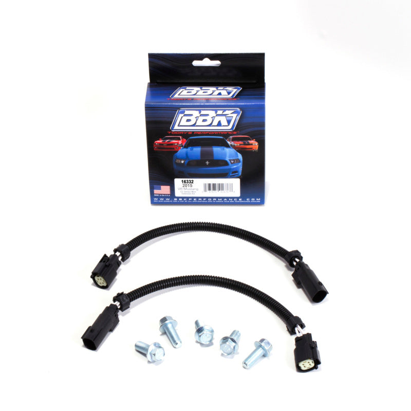 BBK 2015 Mustang GT V6 6-Pin Front O2 Sensor Wire Harness Extensions 12 (pair) And Bolt Kit - Black Ops Auto Works