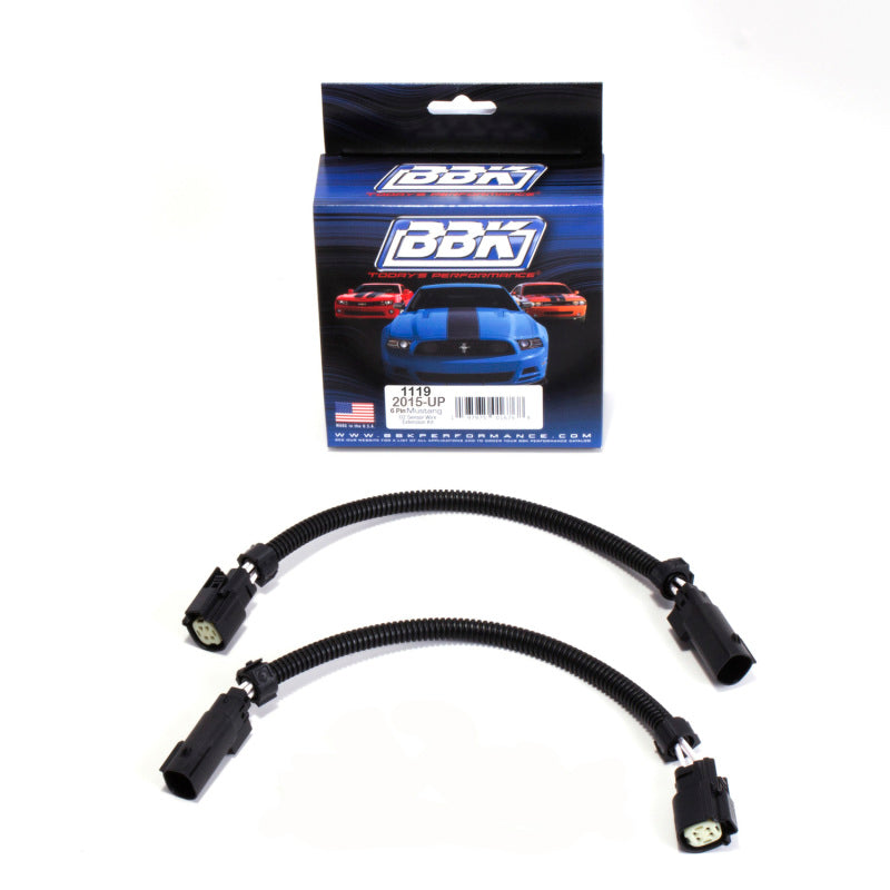 BBK 2015 Mustang GT V6 6-Pin Front O2 Sensor Wire Harness Extensions 12 (pair) - Black Ops Auto Works