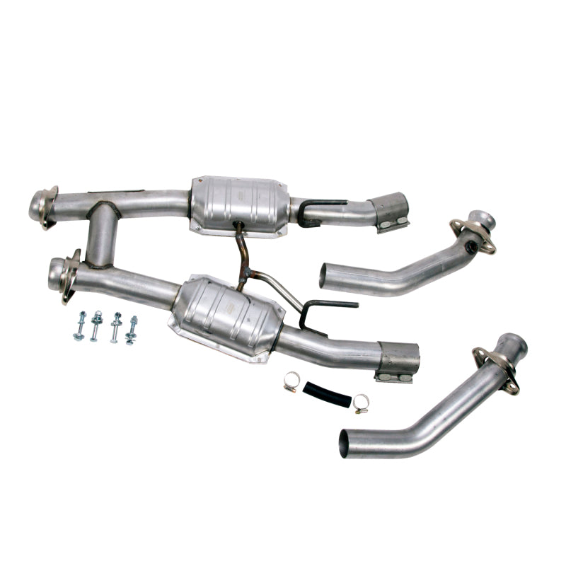 BBK 86-93 Mustang 5.0 High Flow H Pipe With Catalytic Converters - 2-1/2 - Black Ops Auto Works