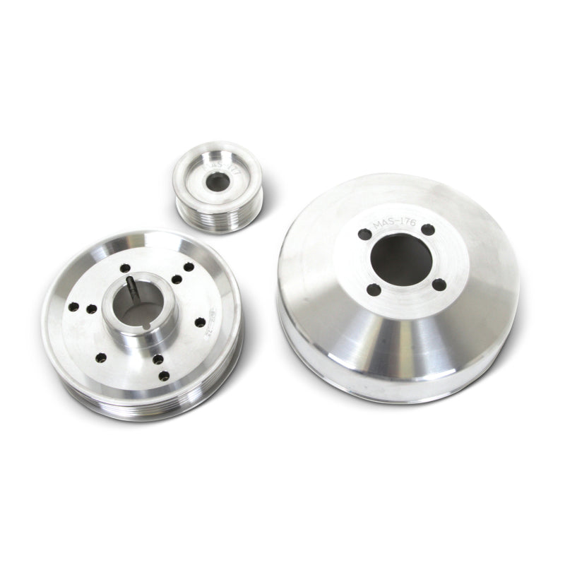 BBK 96-01 Mustang 4.6 GT Cobra Underdrive Pulley Kit - Lightweight CNC Billet Aluminum (3pc) - Black Ops Auto Works