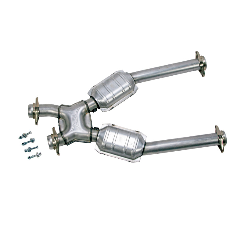 BBK 96-04 Mustang 4.6 GT / Cobra Short Mid X Pipe w Catalytic Converters 2-1/2 For Long Tube Headers - Black Ops Auto Works
