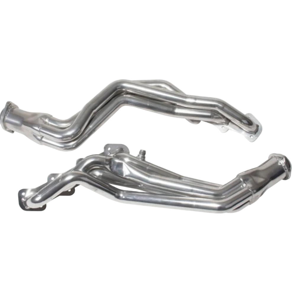 BBK 1-5/8in long tube headers w high-flow catted X-pipe – silver ceramic