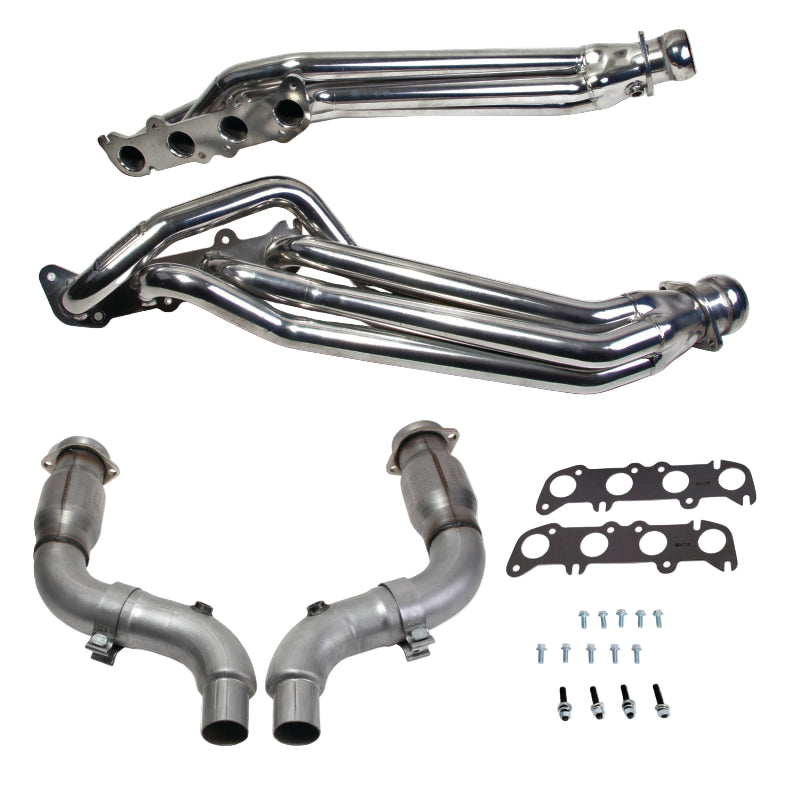 BBK 1-7/8in long tube headers with high flow catted mid pipe – silver ceramic