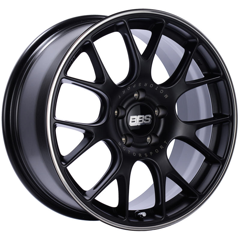 BBS CH-R 18x8.5 5x112 ET38 Satin Black Polished Rim Protector Wheel -82mm PFS/Clip Required - BBS CH146BPO