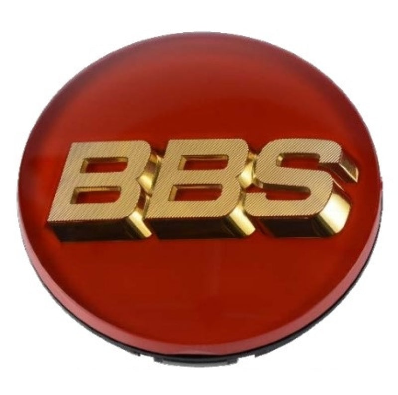 BBS Center Cap - 70mm Red w/ Gold 3D Logo (4-tab) - Black Ops Auto Works
