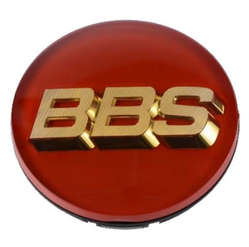BBS Center Cap - 70mm Red w/ Gold 3D Logo (4-tab) - Black Ops Auto Works
