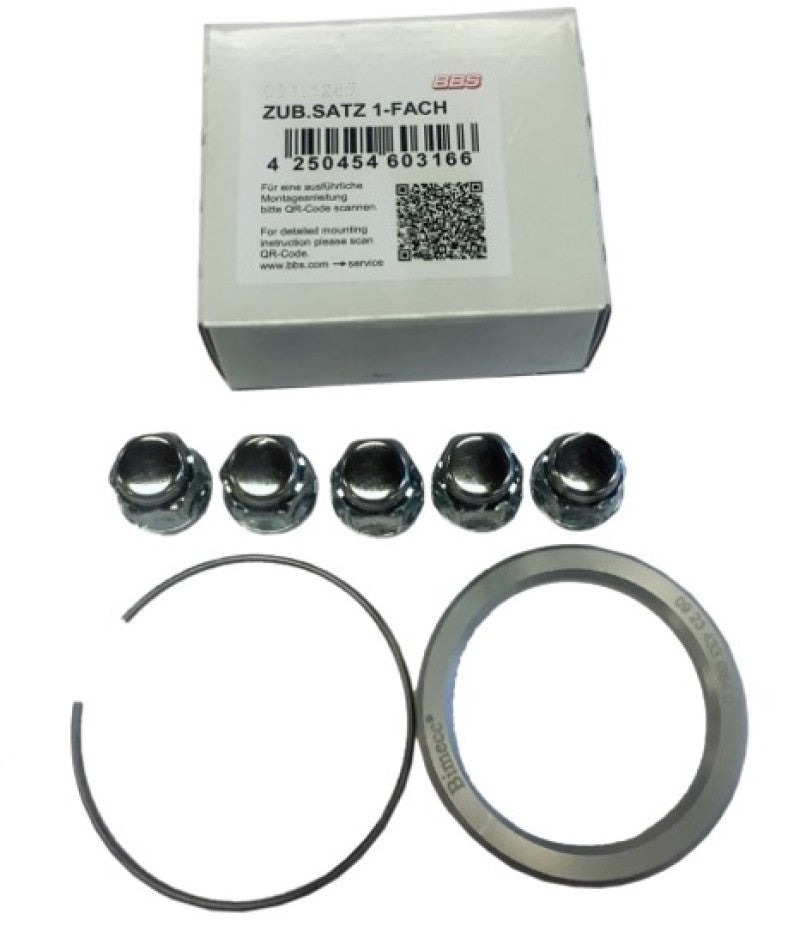 BBS PFS KIT - Subaru 5x114.3 - Includes 82mm OD - 56mm ID Ring / 82mm Clip / Lug Nuts - Black Ops Auto Works