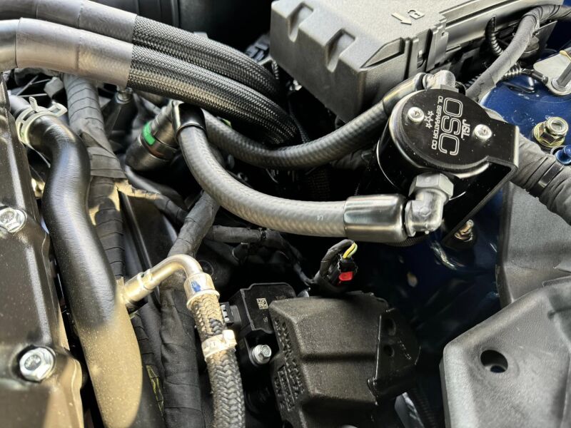 JLT3092P-B-J&L 2024 Ford Mustang GT w/ Whipple Supercharger Oil Separator 3.0 PCV Side - Black Anodized-Oil Separators-J&L