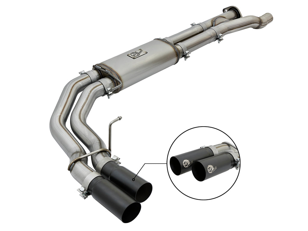 aFe aFe POWER Rebel Series 3in 409 SS Cat Back Exhaust w/ Black Tips 17 Ford F-150 Raptor V6-3.5L