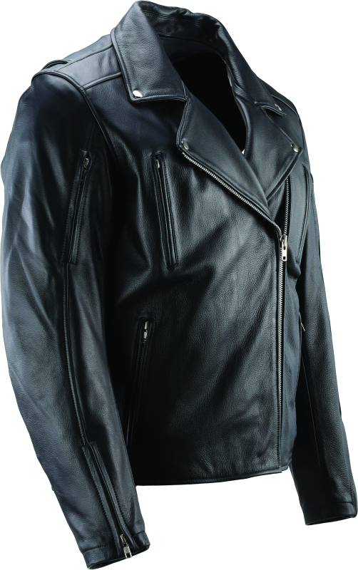 RIV094369-River Road Ironclad Classic Leather Jacket Black - Small-Jackets - Leather-River Road