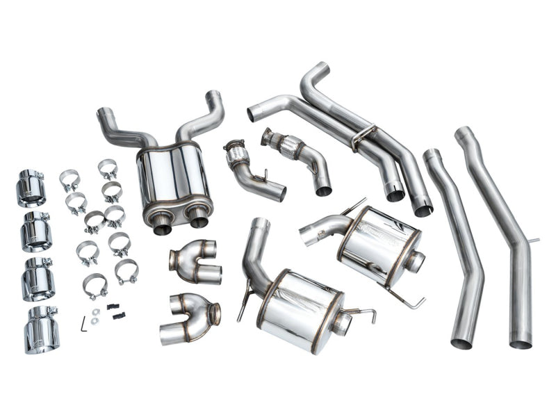 AWE3015-42103-AWE Tuning 19-23 Audi C8 S6/S7 2.9T V6 AWD Touring Edition Exhaust - Chrome Silver Tips-Catback-AWE Tuning