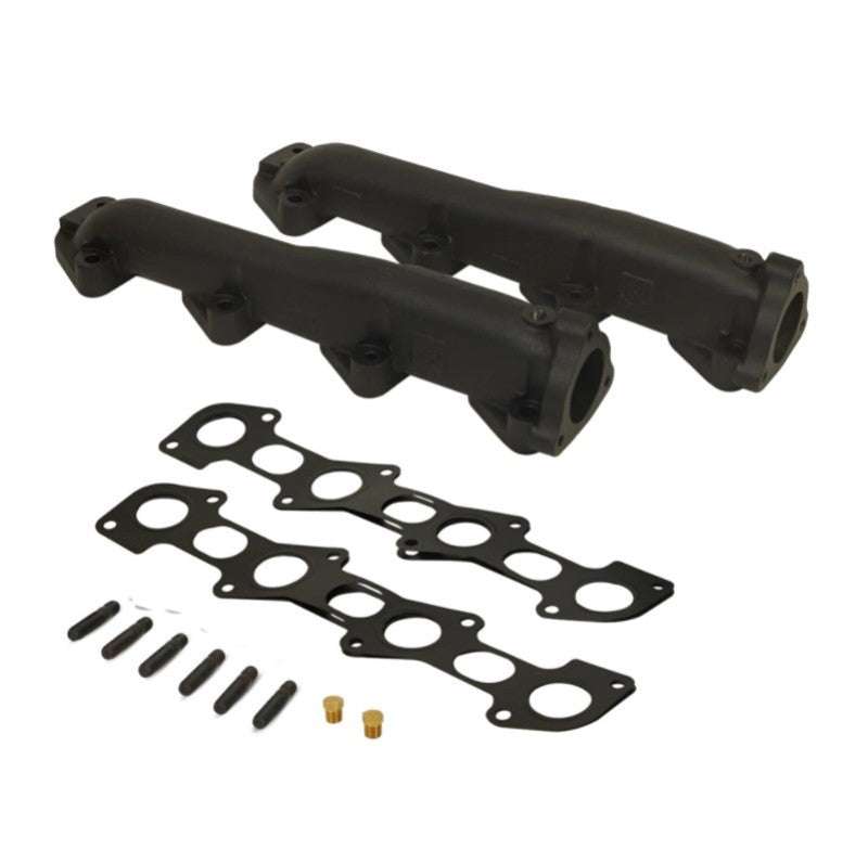BD Diesel 08-10 Ford F-250/F-350/F-450/F-550 Powerstroke 6.4L Up Pipes Kit w/Manifold Set - Black Ops Auto Works