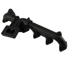 Load image into Gallery viewer, BD Diesel exhaust manifold, top angled view showing cylinder ports and outlet flange