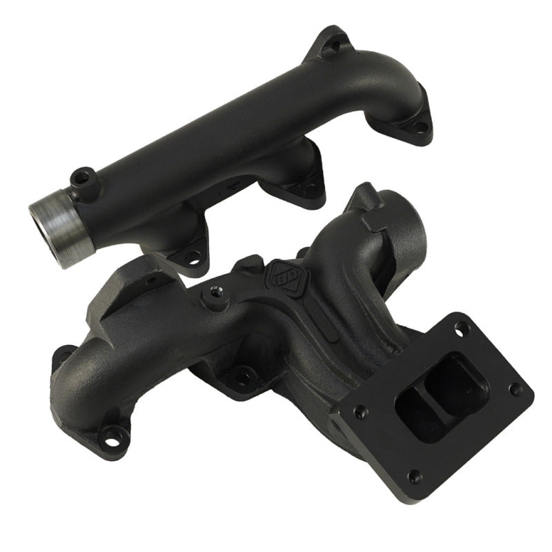 BD Diesel exhaust manifold, two-piece view showing inlet pipe and manifold body