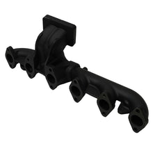 Load image into Gallery viewer, BD Diesel exhaust manifold, side view showing curved outlet and mounting flange