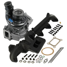 Load image into Gallery viewer, BD Diesel Screamer turbo manifold package complete kit with turbo, manifold, and hardware, view 1