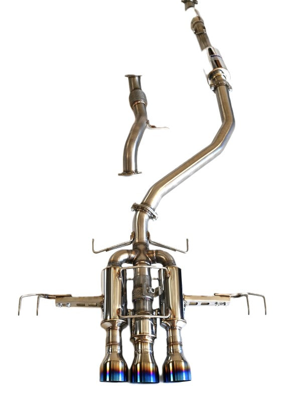 INVHS22CTRFGM3STL-Invidia 22+ HONDA CIVIC TYPE-R FL5 R400 SINGLE LAYER TI TIP FULL CAT-BACK (NON POLISH PIPE)-Catback-Invidia