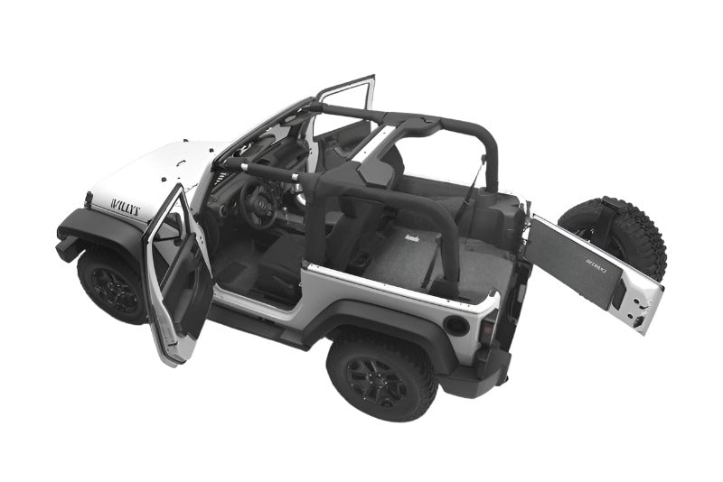 BedRug 11-16 Jeep JK 2Dr Rear 5pc Cargo Kit (Incl Tailgate & Tub Liner) - Black Ops Auto Works