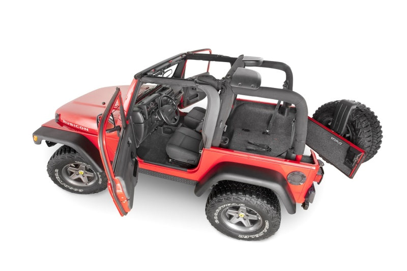 BedRug 97-06 Jeep TJ Rear Cargo Kit (Incl Tailgate) - Black Ops Auto Works