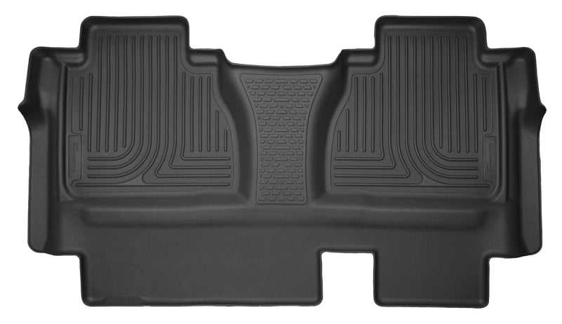 Husky Liners 14-15 Toyota Tundra Double Cab Pickup Weatherbeater Black 2nd Seat Floor Liners-Floor Mats - Rubber-Husky Liners