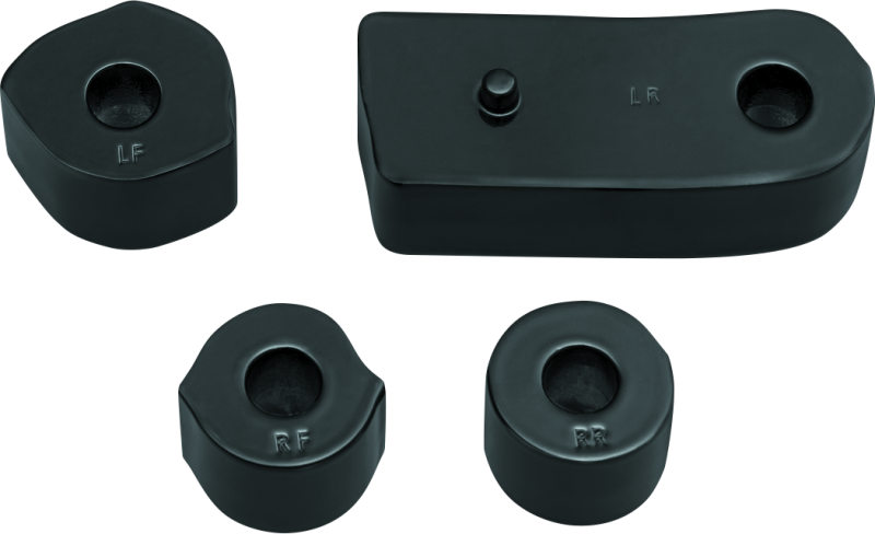 KUR7508-Kuryakyn Driver Floorboard Spacers 18-Up Softail Models Gloss Black-Footpegs-Kuryakyn